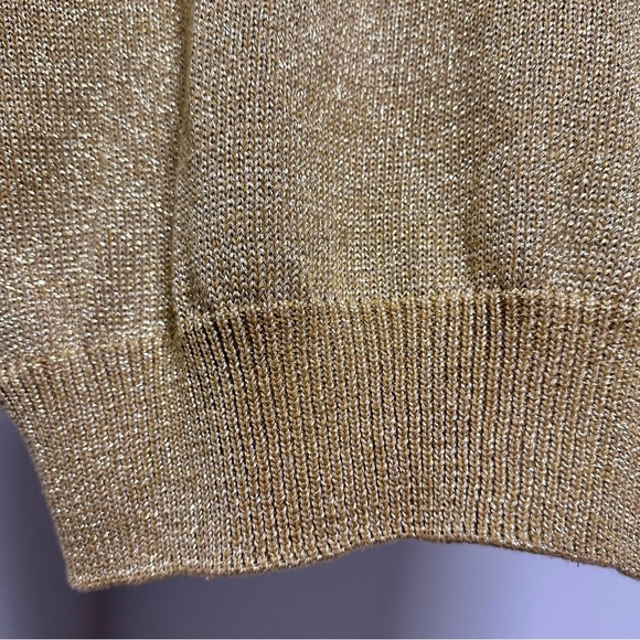 Vintage Fia Italia Handloomed Gold Metallic Sweater Vest Women’s Sz Small Preppy - Picture 13 of 14